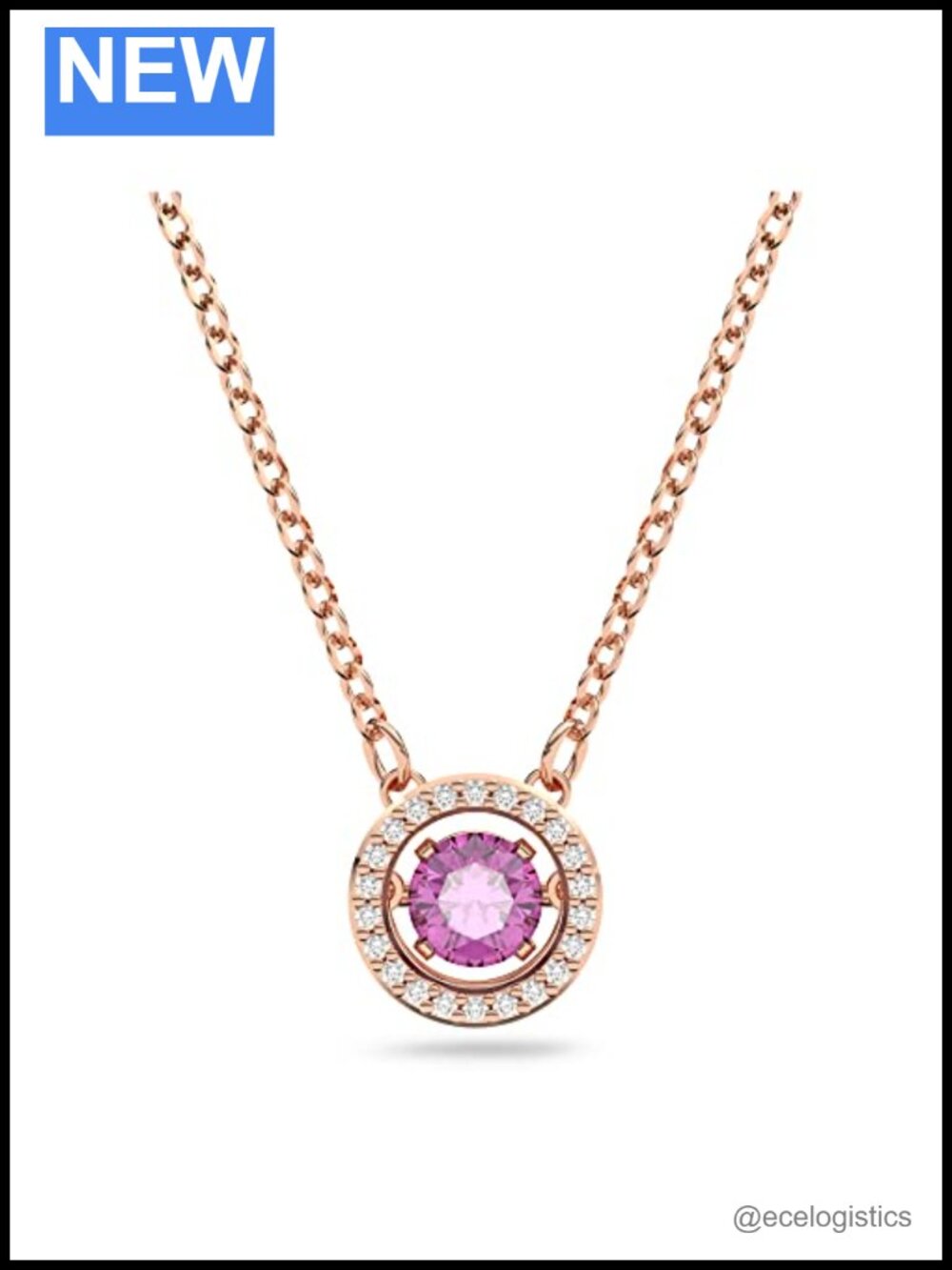 Swarovski Sparkling Dance Pendant Necklace Rose-gold tone Finish